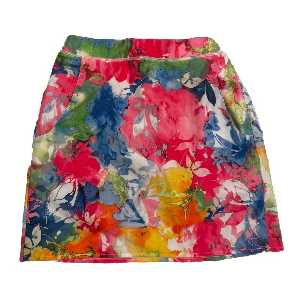 POLO GOLF RALPH LAUREN Floral Wash Tie Dye Pink Blue Skort Skirt Womens Sz XXS M